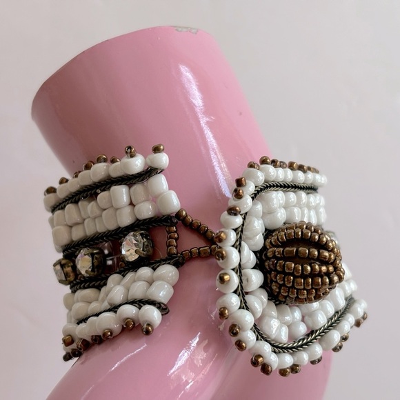 Boho Western Beaded Crystal Cuff Bracelet - Picture 8 of 14